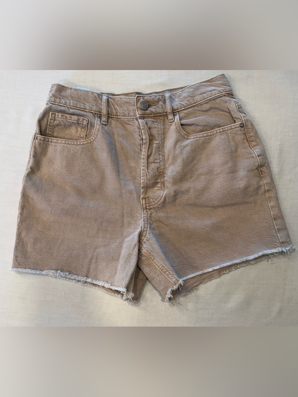 PacSun 90s Girlfriend Taupe Khaki Cutoff Denim Shorts 26